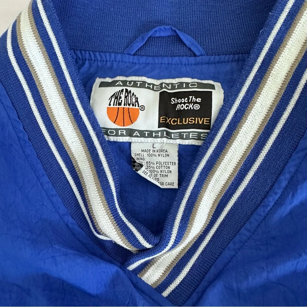 Vintage 90s Shoot The Rock Pullover Windbreaker Babe Ruth Baseball Blue Large‎